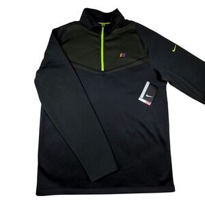Nike Golf Mens Therma-FIT NASCAR Quarter Zip Pullover Black Volt Medium NWT